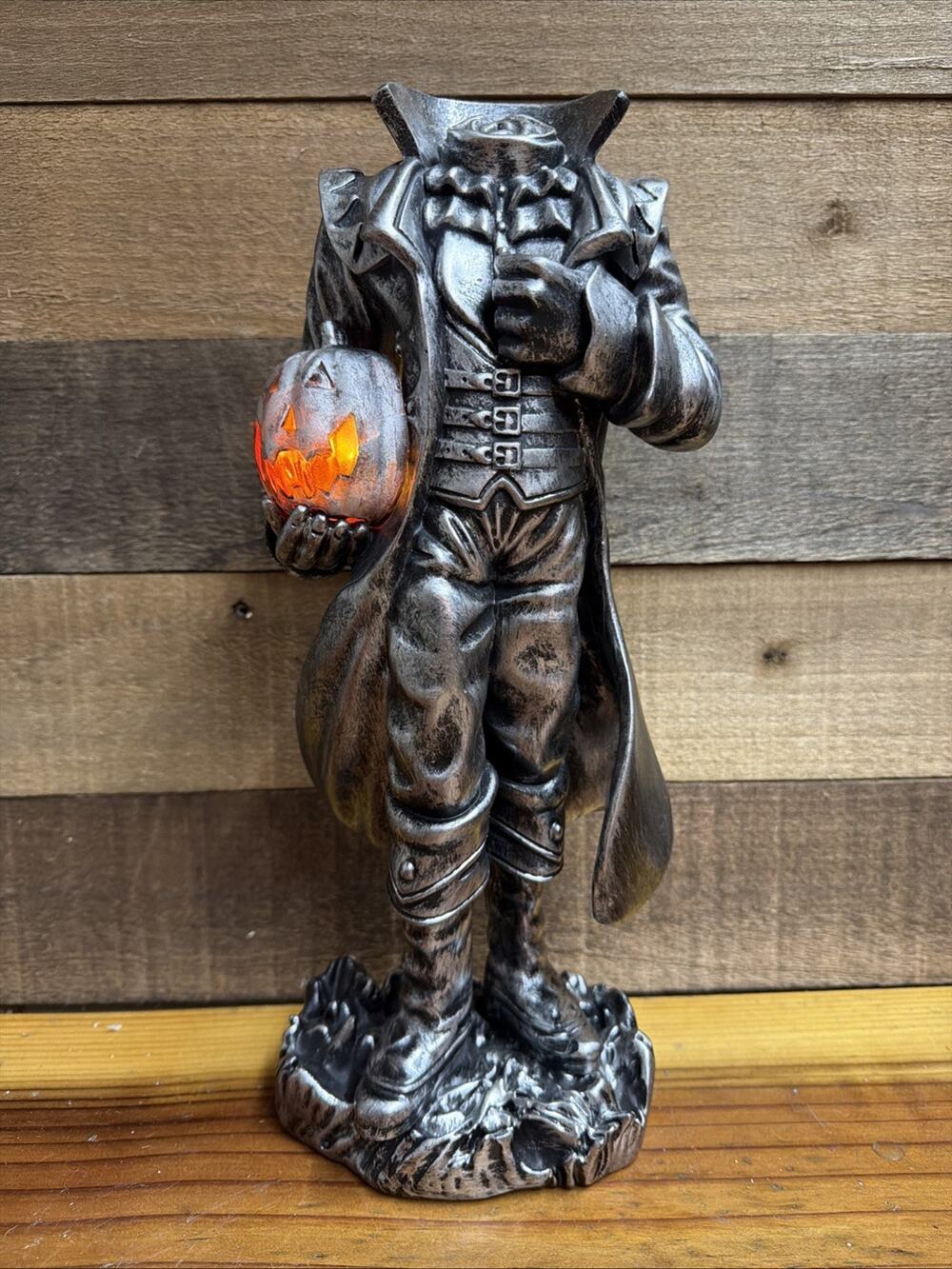 Martha Stewart Halloween 15" Headless Horseman Soldier Statue Halloween Lighted